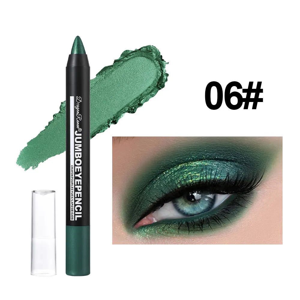 Smoky Dark Green Eyeshadow Pencil Stick Waterproof Pearlescent 12 Colors Metallic Glitter Eye Shadow Highlighter Pen Makeup Tool-Smoky Dark Green Eyeshadow Pencil Stick Waterproof Pearlescent 12 Colors Metallic Glitter Eye Shadow Highlighter Pen Makeup Tool