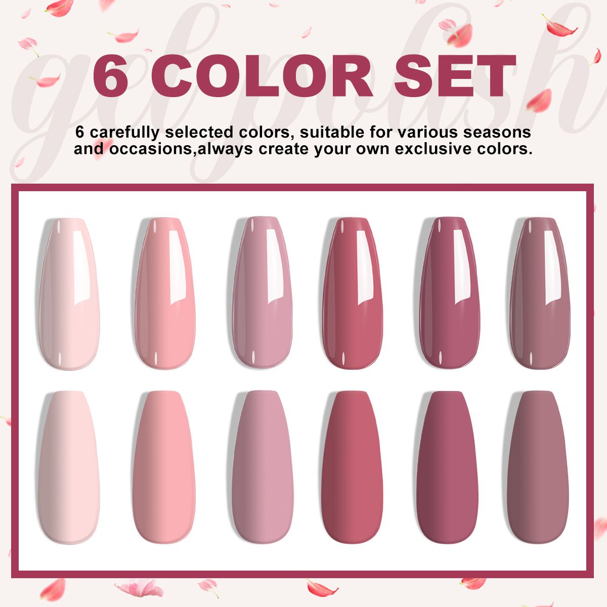 LIMEGIRL 6pcs Gel Polish Set 6 Vibrant Colors UV Gel NailPolish Red Blue Green Hema TMPTA TPO 3-free AllSeasons NailGel for Christmas Gift Women Girls-LIMEGIRL 6pcs Gel Polish Set 6 Vibrant Colors UV Gel NailPolish Red Blue Green Hema TMPTA TPO 3-free AllSeasons NailGel for Christmas Gift Women Girls