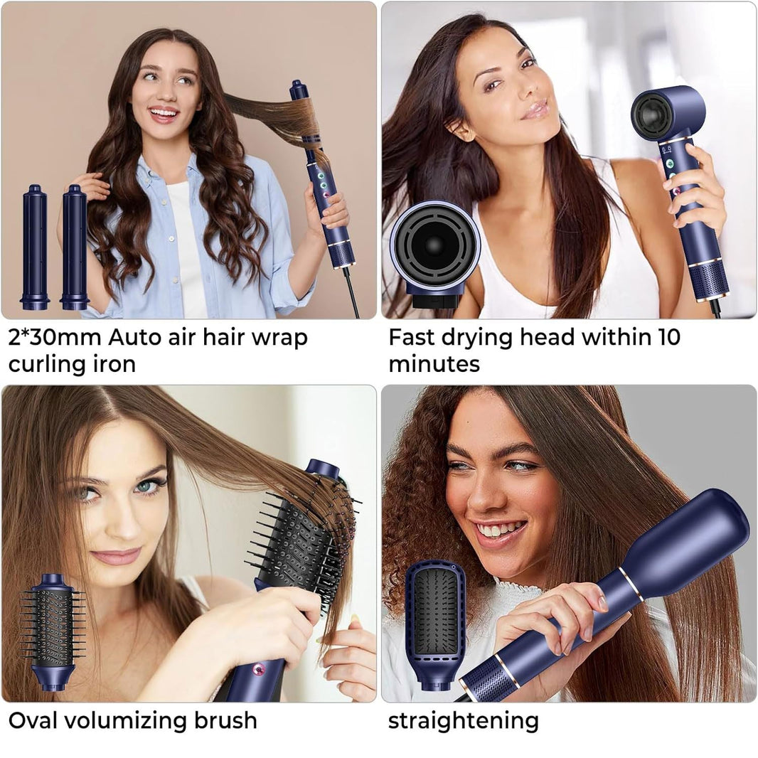 Professional Hair Dryer Brush 110000RPM High Speed Hair Dryer 5 In 1 Hair Styler Hot Air Brush Negative Ions Blow Dryer Brush Automatic Curling Iron Air Curler-Professional Hair Dryer Brush 110000RPM High Speed Hair Dryer 5 In 1 Hair Styler Hot Air Brush Negative Ions Blow Dryer Brush Automatic Curling Iron Air Curler