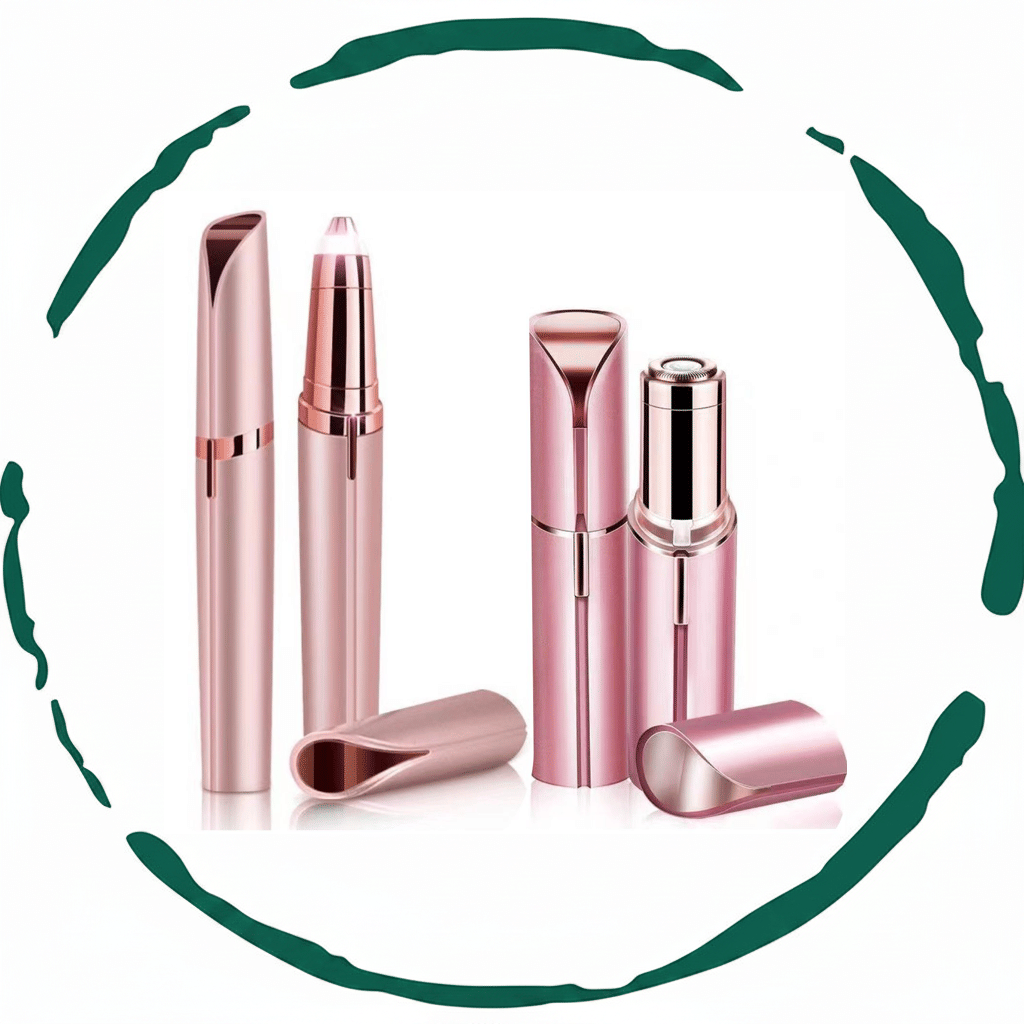 Set of 2. Rechargeable Facial & Eyebrow Hair Remover Set for Women, Painless Electric Trimmer with LED Light-Set of 2. Rechargeable Facial & Eyebrow Hair Remover Set for Women, Painless Electric Trimmer with LED Light
