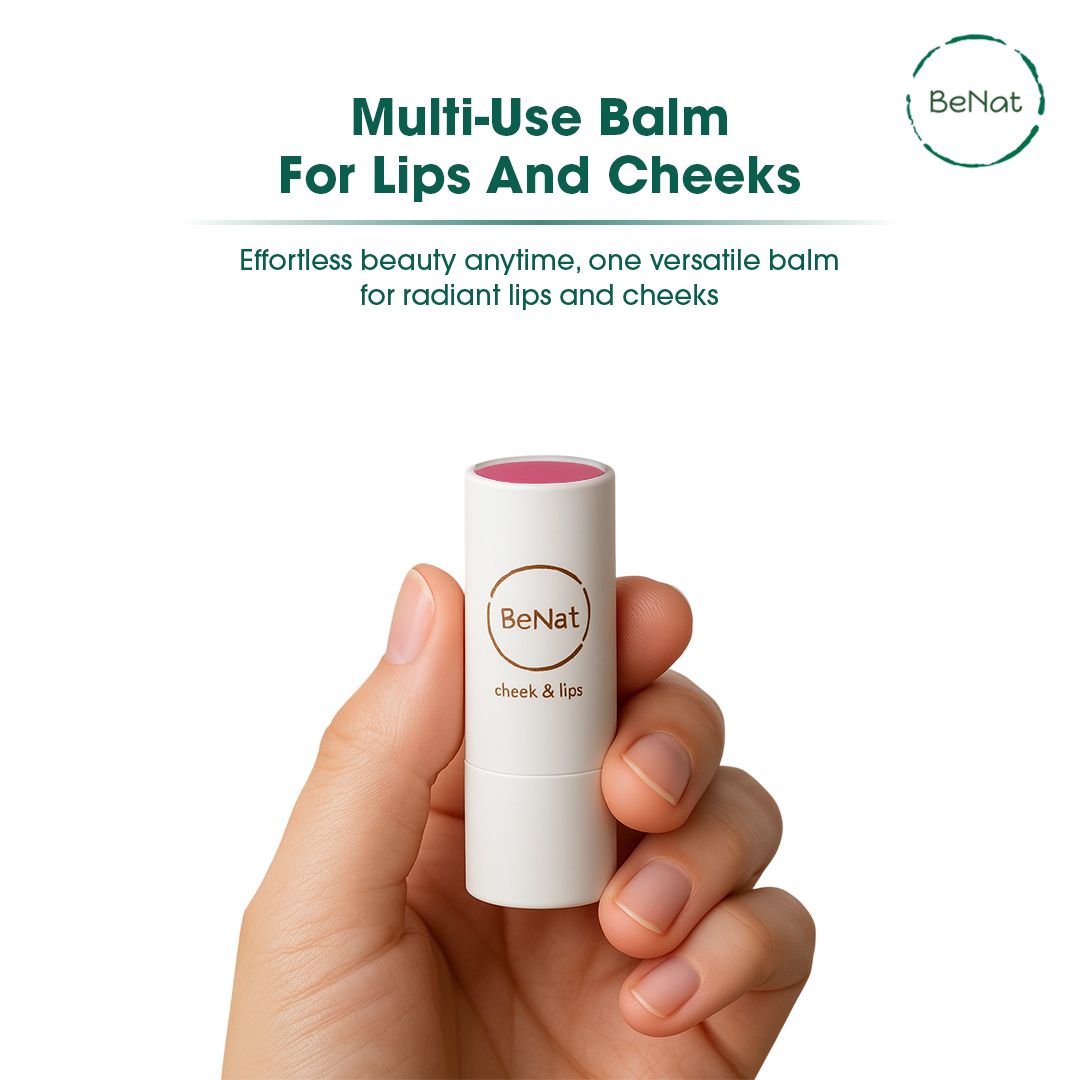 Lip & Cheek Bloom 2 in 1 Natural Lipstick & Blush - Long Lasting Hydrating Multi-Tasking Tinted Balm by BeNat-Lip & Cheek Bloom 2 in 1 Natural Lipstick & Blush - Long Lasting Hydrating Multi-Tasking Tinted Balm by BeNat