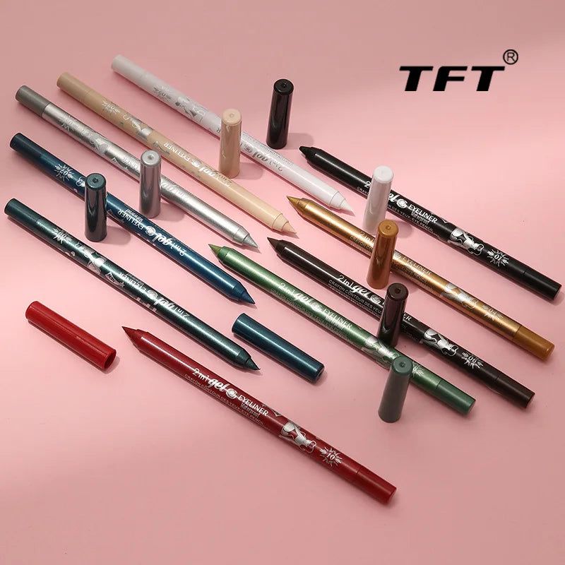 Waterproof Eyeliner Long Lasting Pencil Colourful Pigment Blue Black White Color Gel Eye Liner Pen Makeup Eye Beauty Cosmetics-Waterproof Eyeliner Long Lasting Pencil Colourful Pigment Blue Black White Color Gel Eye Liner Pen Makeup Eye Beauty Cosmetics