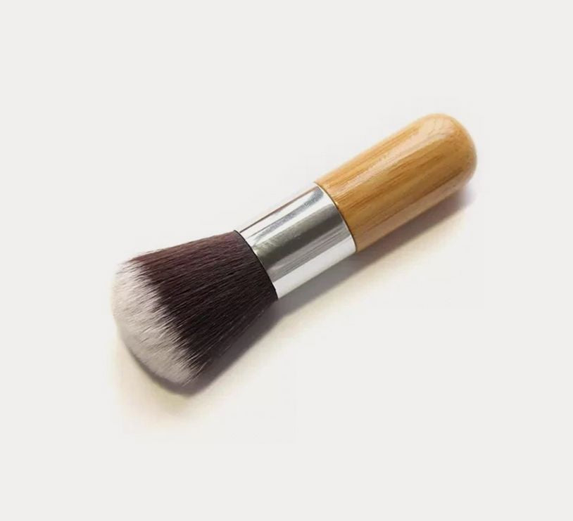 Premium Kabuki Blush Brush - High-Density Soft Synthetic Makeup Brush with Eco-Friendly Bamboo Handle for Flawless Powder & Contour Blending-Premium Kabuki Blush Brush - High-Density Soft Synthetic Makeup Brush with Eco-Friendly Bamboo Handle for Flawless Powder & Contour Blending