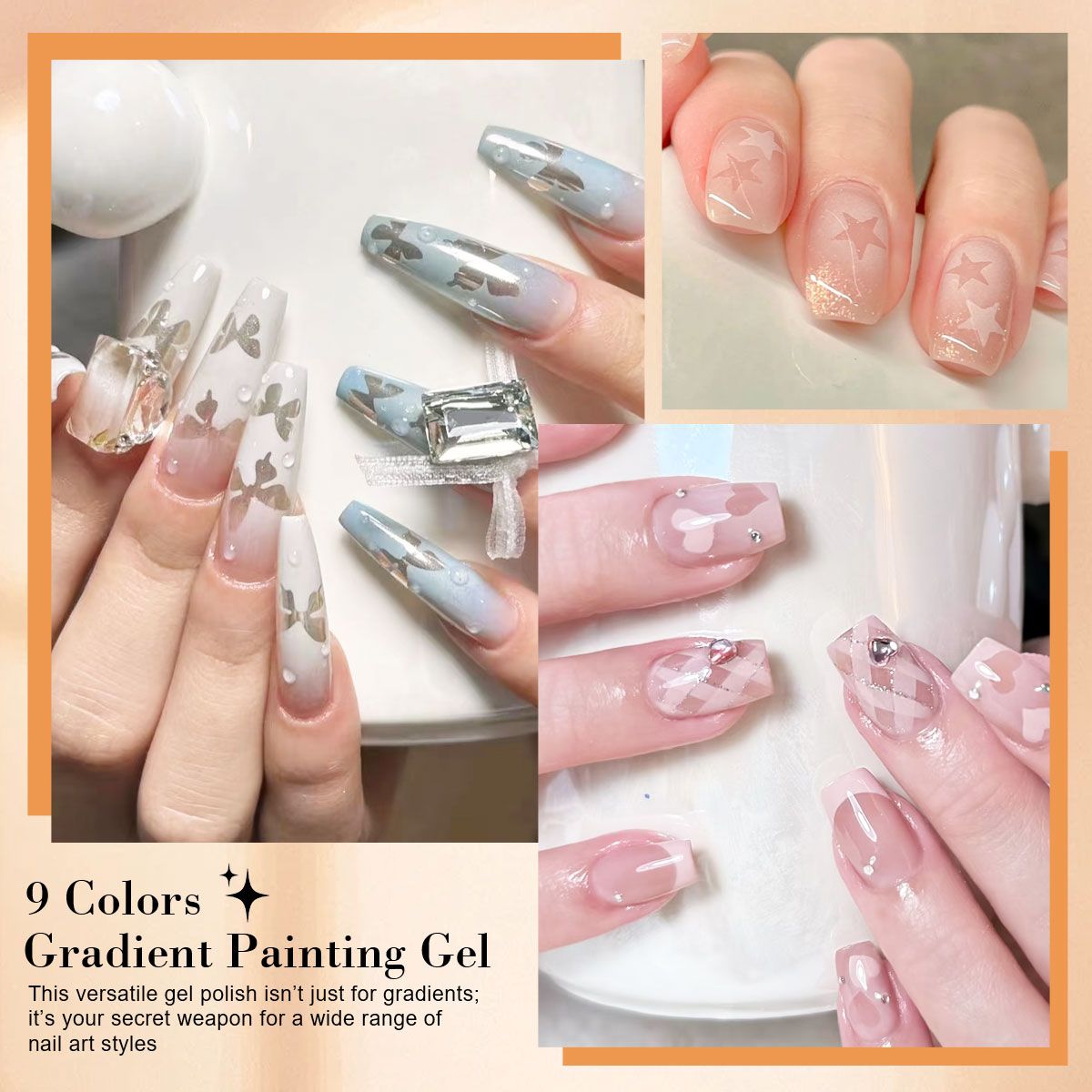 Limegirl Gradient Painting Gel, 9 Bright Colors Ombre GelNail Polish for Pigment Pat Nails Nails French ManicureSoak Off UV Set-Limegirl Gradient Painting Gel, 9 Bright Colors Ombre GelNail Polish for Pigment Pat Nails Nails French ManicureSoak Off UV Set