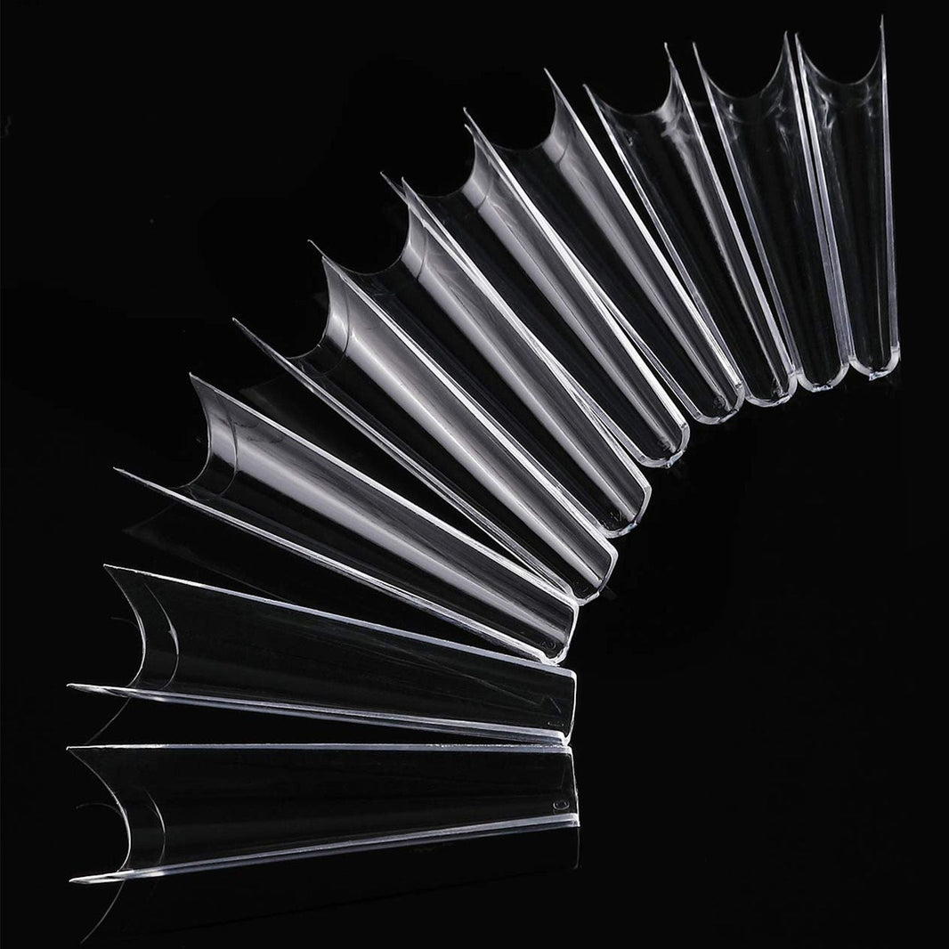 500Pcs False Nail Tips C Curve Half Cover French Nails Extra Long Fake Finger Nails For Nail Art Salons Home DIY 10 Sizes-500Pcs False Nail Tips C Curve Half Cover French Nails Extra Long Fake Finger Nails For Nail Art Salons Home DIY 10 Sizes