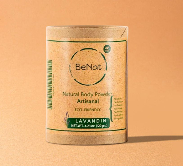 BeNat 100% All-Natural Body Powder - Talc-Free, Unscented, Eco-Friendly, Plastic-Free Packaging - Gentle for Sensitive Skin, Long-Lasting Odor Protection - 5.0 oz