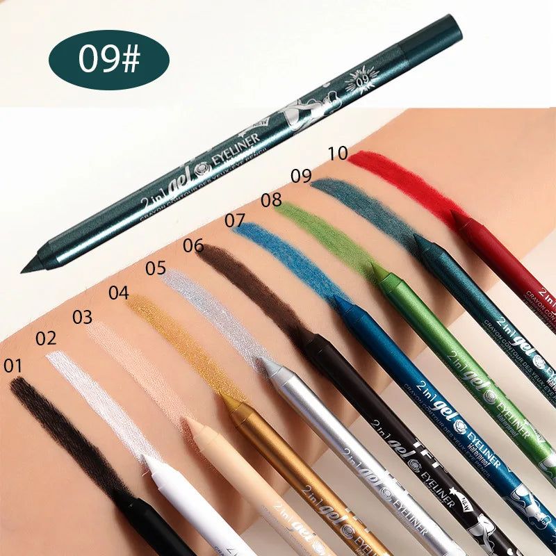 Waterproof Eyeliner Long Lasting Pencil Colourful Pigment Blue Black White Color Gel Eye Liner Pen Makeup Eye Beauty Cosmetics-Waterproof Eyeliner Long Lasting Pencil Colourful Pigment Blue Black White Color Gel Eye Liner Pen Makeup Eye Beauty Cosmetics
