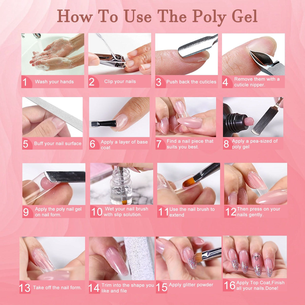 Poly Gel Nail Kit, Poly Nail Gel Kit with UV Lamp for Beginners with Everything, Gel Extension Nail Kit with Slip Solution-Poly Gel Nail Kit, Poly Nail Gel Kit with UV Lamp for Beginners with Everything, Gel Extension Nail Kit with Slip Solution