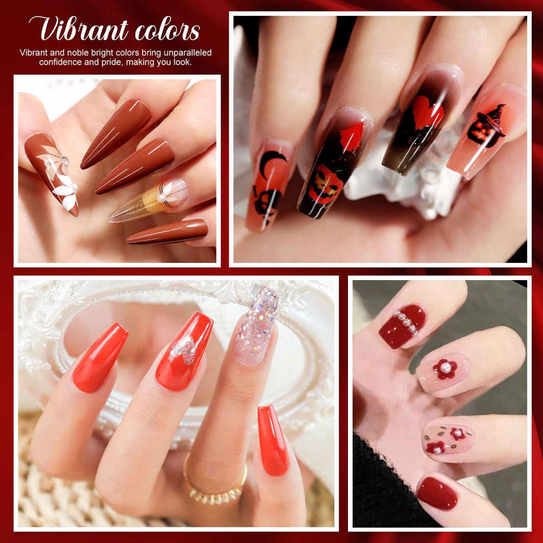 LIMEGIRL 6pcs Gel Polish Set 6 Vibrant Colors UV Gel NailPolish Red Blue Green Hema TMPTA TPO 3-free AllSeasons NailGel for Christmas Gift Women Girls-LIMEGIRL 6pcs Gel Polish Set 6 Vibrant Colors UV Gel NailPolish Red Blue Green Hema TMPTA TPO 3-free AllSeasons NailGel for Christmas Gift Women Girls