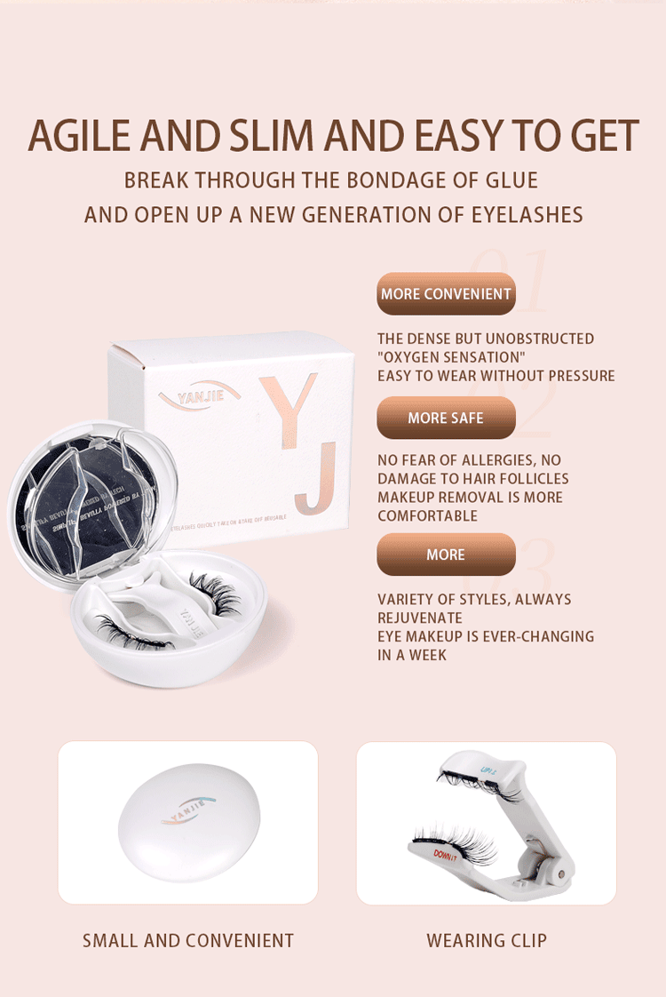 No Glue Soft Magnetic Clip On Eyelashes, Gentle Anime Doll Round Eye Reusable Lashes Cute Bright Baby Eye Makeup-No Glue Soft Magnetic Clip On Eyelashes, Gentle Anime Doll Round Eye Reusable Lashes Cute Bright Baby Eye Makeup
