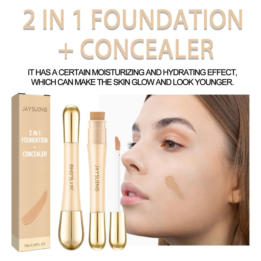 Jaysuing 2 In 1 Foundation + Concealer, Blemish Print Natural Concealer Long-Lasting Makeup Invisible Pore Concealer-Jaysuing 2 In 1 Foundation + Concealer, Blemish Print Natural Concealer Long-Lasting Makeup Invisible Pore Concealer