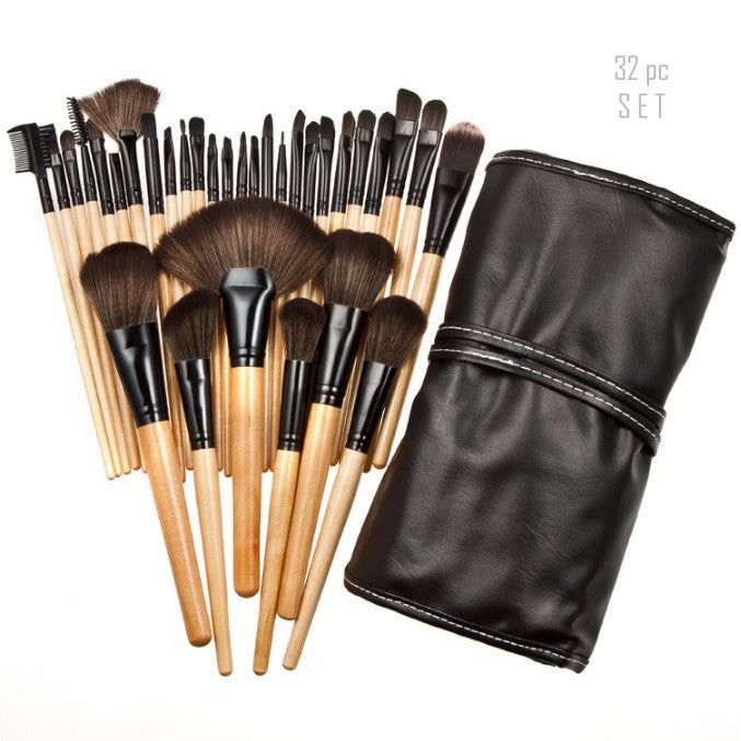 Sculptor 32 Piece High Quality Wooden Makeup Brush Set-Sculptor 32 Piece High Quality Wooden Makeup Brush Set