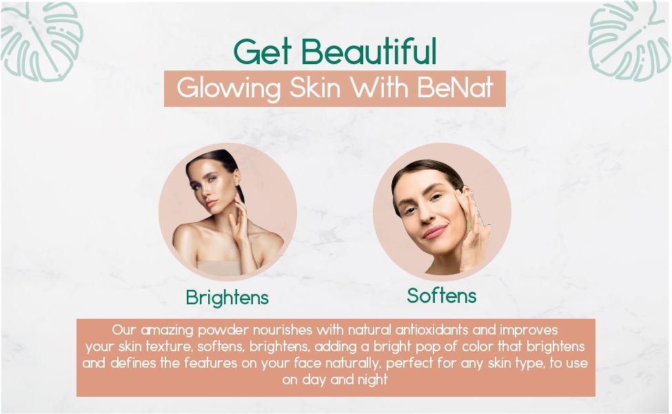 BeNat All-Natural Blush Loose Powder | Reusable Bamboo Container with Refills | Vegan & Lightweight Face Makeup-BeNat All-Natural Blush Loose Powder | Reusable Bamboo Container with Refills | Vegan & Lightweight Face Makeup