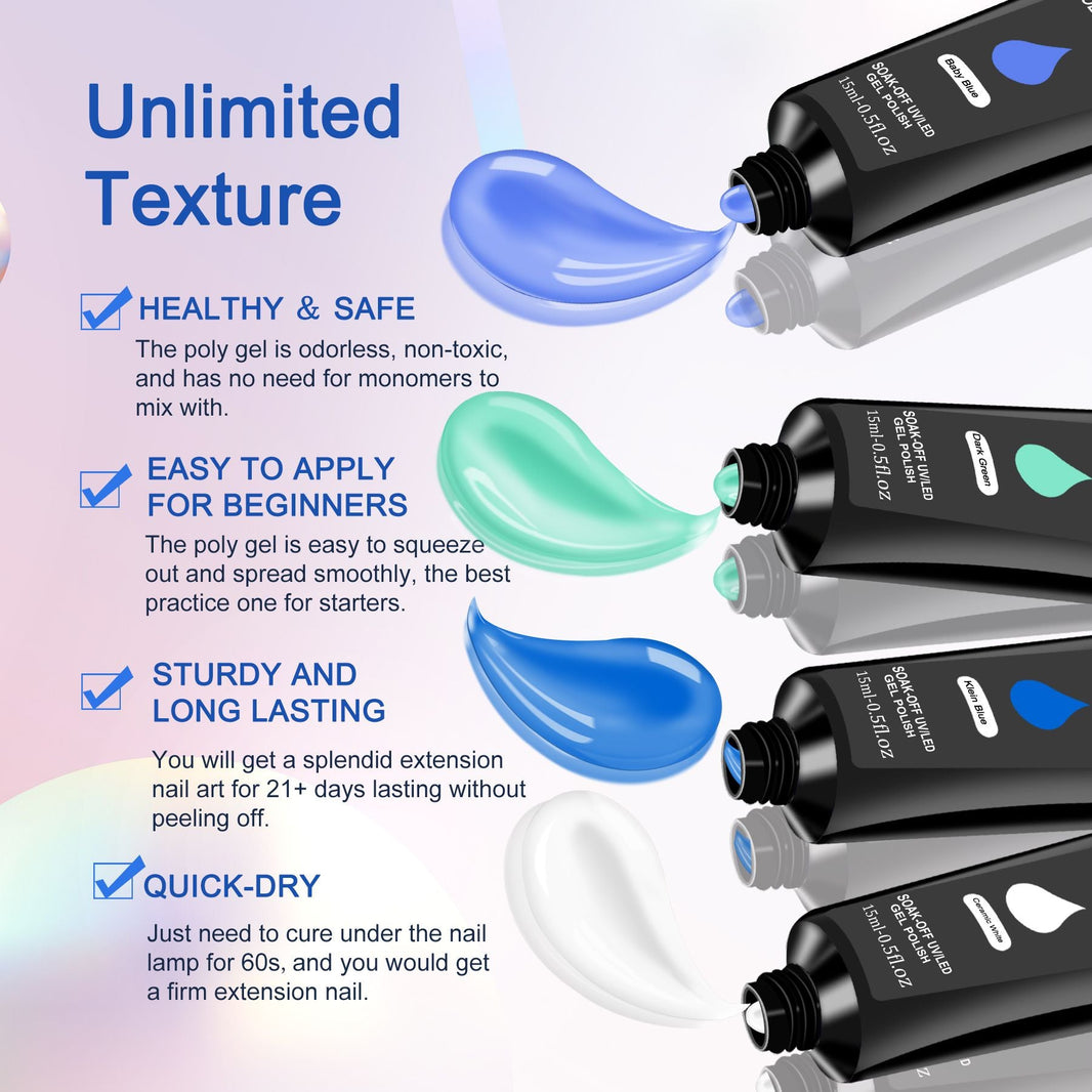 6 PCS Polygel Nail Kit With UV Nail Lamp, Slip Solution, Top Base Coat, Builder Nails Art Tools for Beginners-6 PCS Polygel Nail Kit With UV Nail Lamp, Slip Solution, Top Base Coat, Builder Nails Art Tools for Beginners