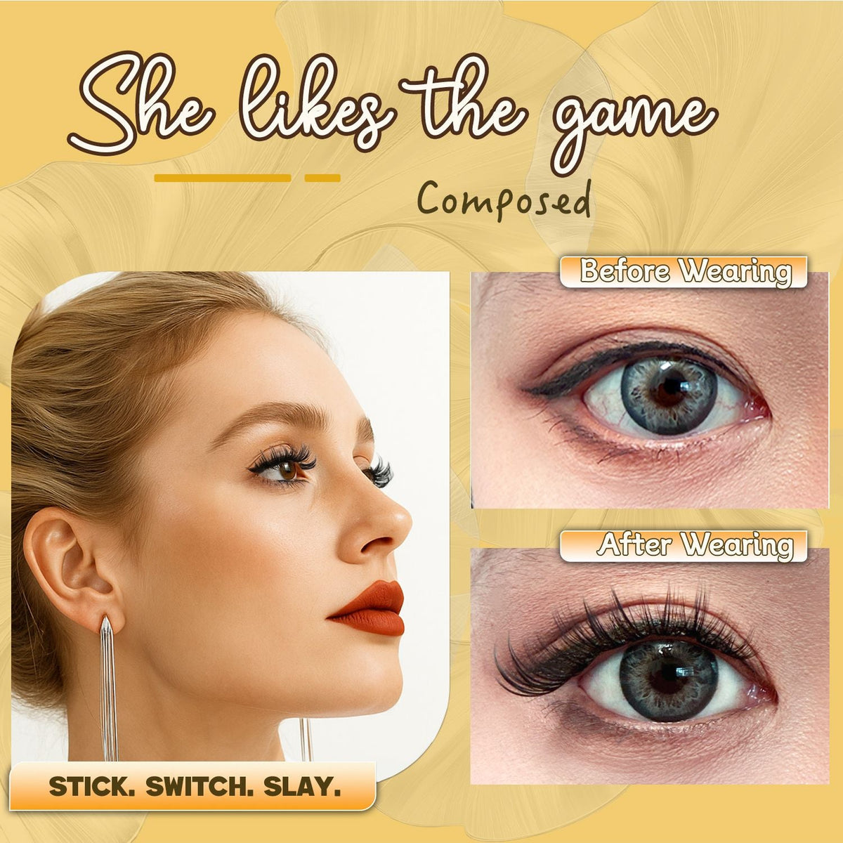 AYCUE #SHE LIKES THE GAME# Self-adhesive Lash Clusters C Curl 10-16mm 110 Clusters Glue-free Eyelashes Extensions for Natural Look Easy Application-AYCUE #SHE LIKES THE GAME# Self-adhesive Lash Clusters C Curl 10-16mm 110 Clusters Glue-free Eyelashes Extensions for Natural Look Easy Application
