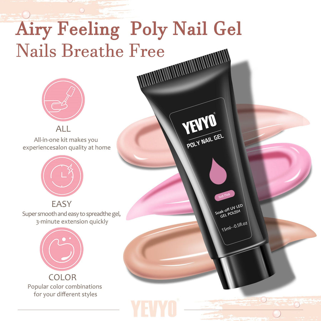 Poly Gel Nail Kit, Poly Nail Gel Kit with UV Lamp for Beginners with Everything, Gel Extension Nail Kit with Slip Solution-Poly Gel Nail Kit, Poly Nail Gel Kit with UV Lamp for Beginners with Everything, Gel Extension Nail Kit with Slip Solution