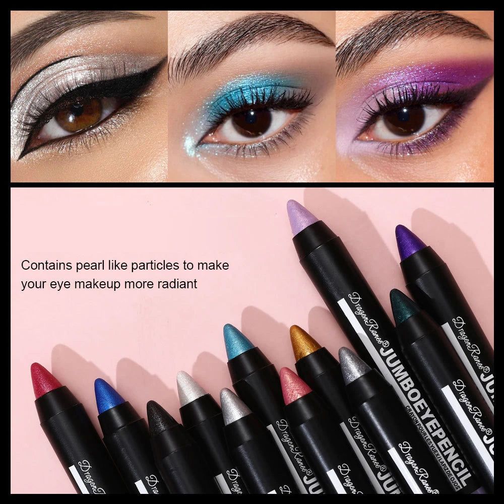 Smoky Dark Green Eyeshadow Pencil Stick Waterproof Pearlescent 12 Colors Metallic Glitter Eye Shadow Highlighter Pen Makeup Tool-Smoky Dark Green Eyeshadow Pencil Stick Waterproof Pearlescent 12 Colors Metallic Glitter Eye Shadow Highlighter Pen Makeup Tool