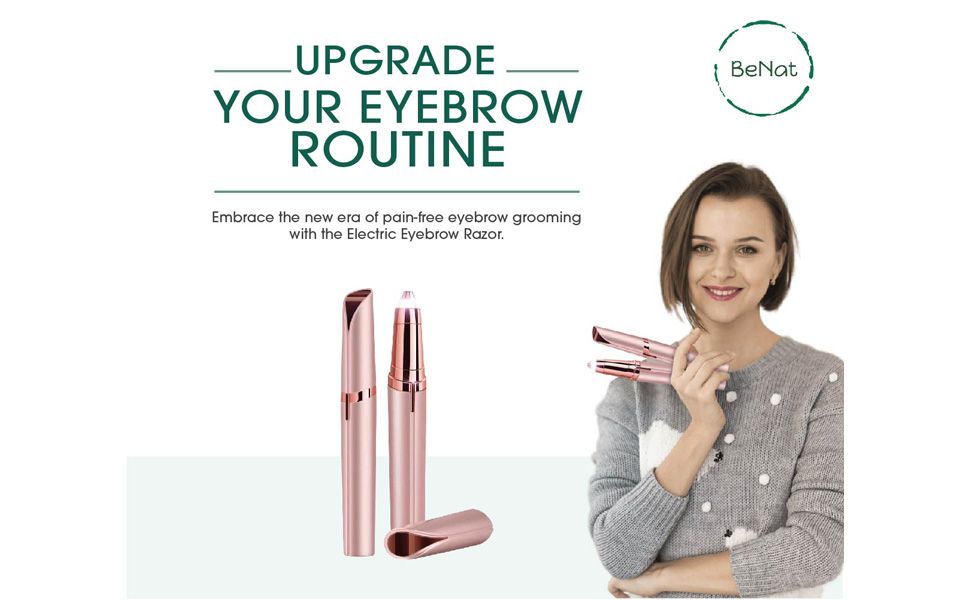 Set of 2. Rechargeable Facial & Eyebrow Hair Remover Set for Women, Painless Electric Trimmer with LED Light-Set of 2. Rechargeable Facial & Eyebrow Hair Remover Set for Women, Painless Electric Trimmer with LED Light