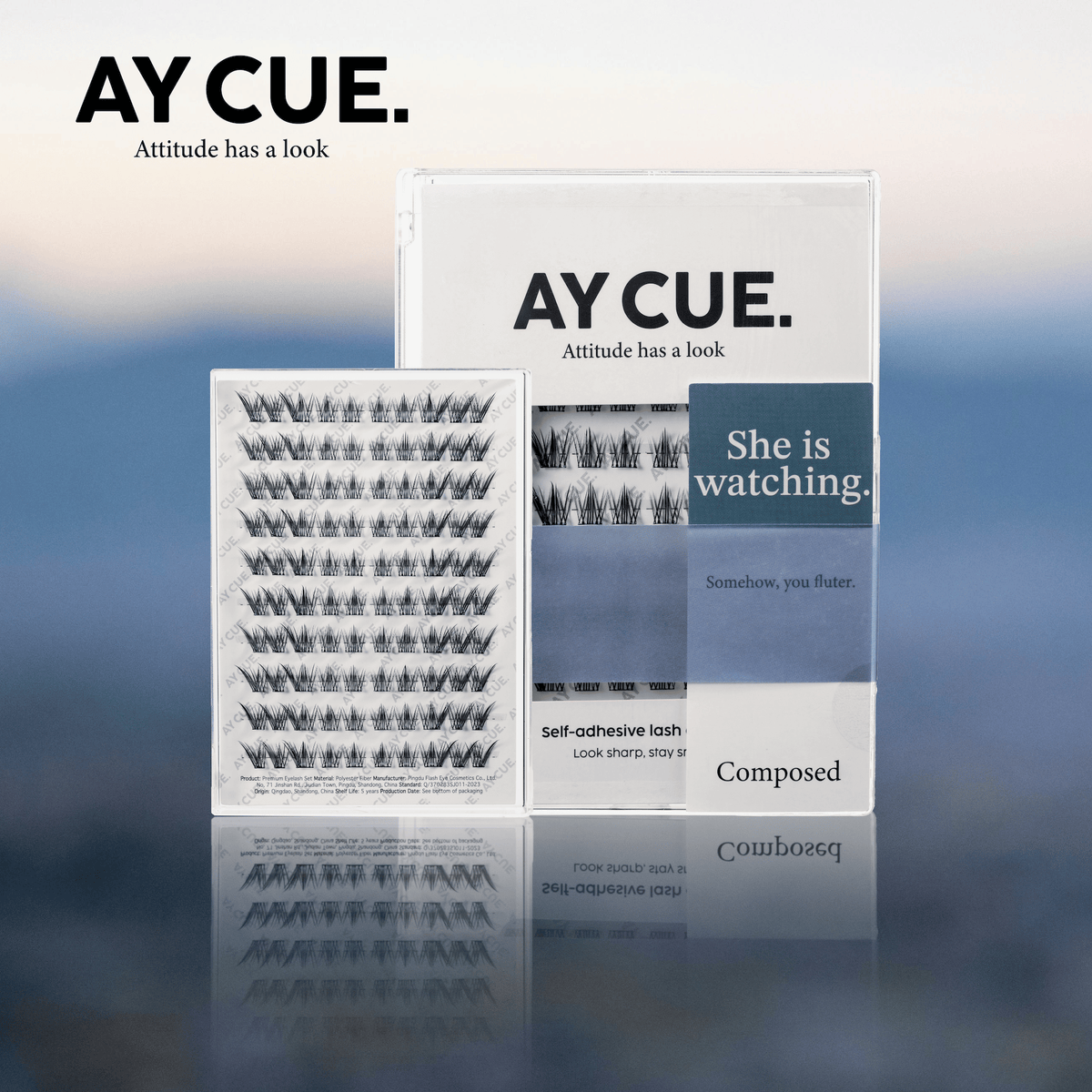 AYCUE #SHE IS WATCHING# Self-adhesive Lash Clusters C Curl 10-14mm 100 Clusters Glue-free Eyelashes Extensions for Natural Look Easy Application-AYCUE #SHE IS WATCHING# Self-adhesive Lash Clusters C Curl 10-14mm 100 Clusters Glue-free Eyelashes Extensions for Natural Look Easy Application