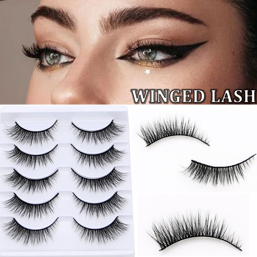 5Pairs Soft Fake Eyelashes Handmade Thick Wispy 3D Faux Mink Eyelash Natural Long Lashes Winged Lash Wholesale Eyelash Extension-5Pairs Soft Fake Eyelashes Handmade Thick Wispy 3D Faux Mink Eyelash Natural Long Lashes Winged Lash Wholesale Eyelash Extension