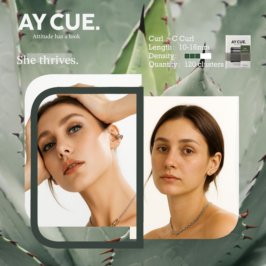 AYCUE #SHE THRIVES# Self-adhesive Lash Clusters C Curl 10-16mm 120 Clusters Glue-free Eyelashes Extensions for Natural Look Easy Application-AYCUE #SHE THRIVES# Self-adhesive Lash Clusters C Curl 10-16mm 120 Clusters Glue-free Eyelashes Extensions for Natural Look Easy Application