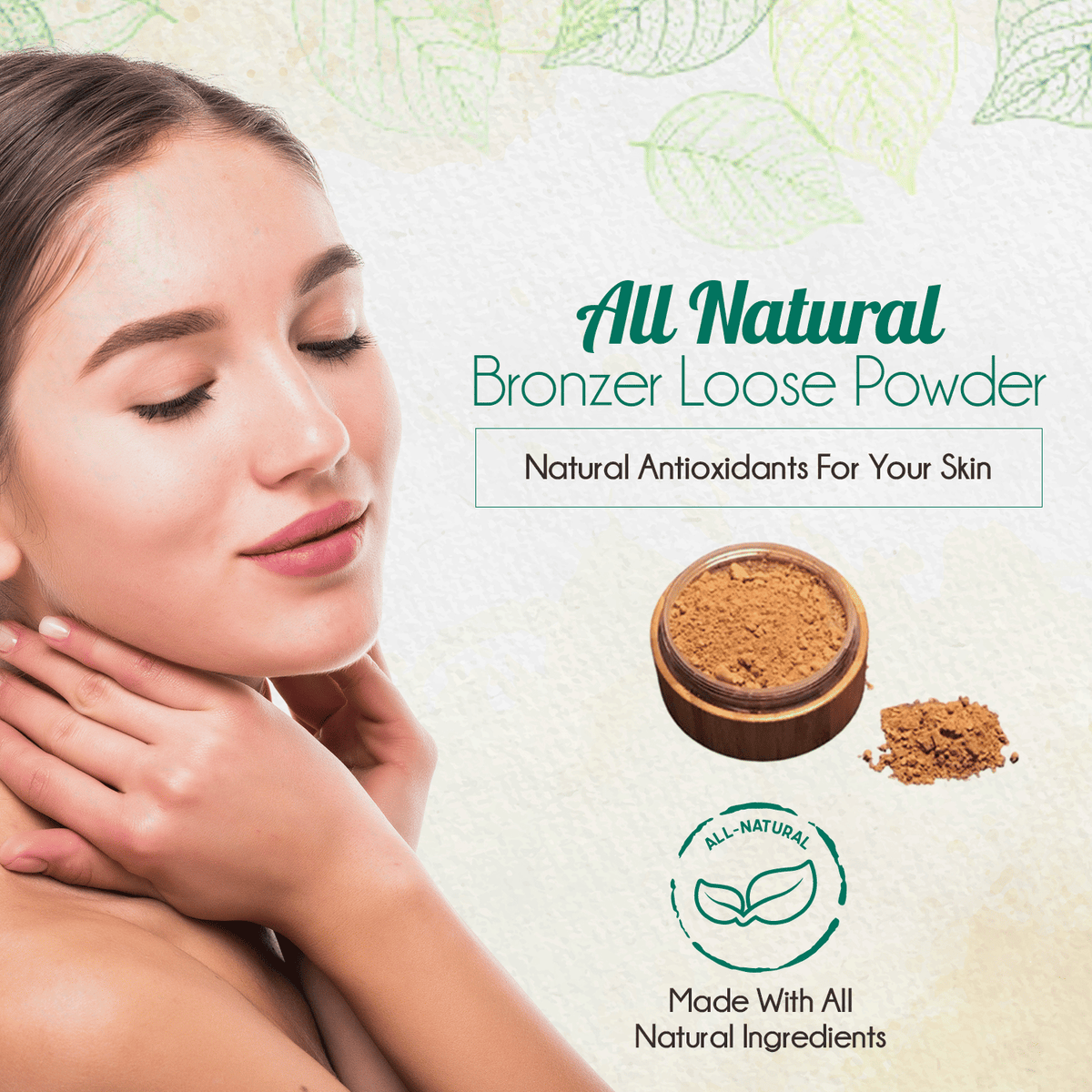 BeNat All-Natural Bronzer Loose Powder - Eco-Friendly Reusable Bamboo Case Vegan Face Makeup for a Healthy Sun-Kissed Glow-BeNat All-Natural Bronzer Loose Powder - Eco-Friendly Reusable Bamboo Case Vegan Face Makeup for a Healthy Sun-Kissed Glow