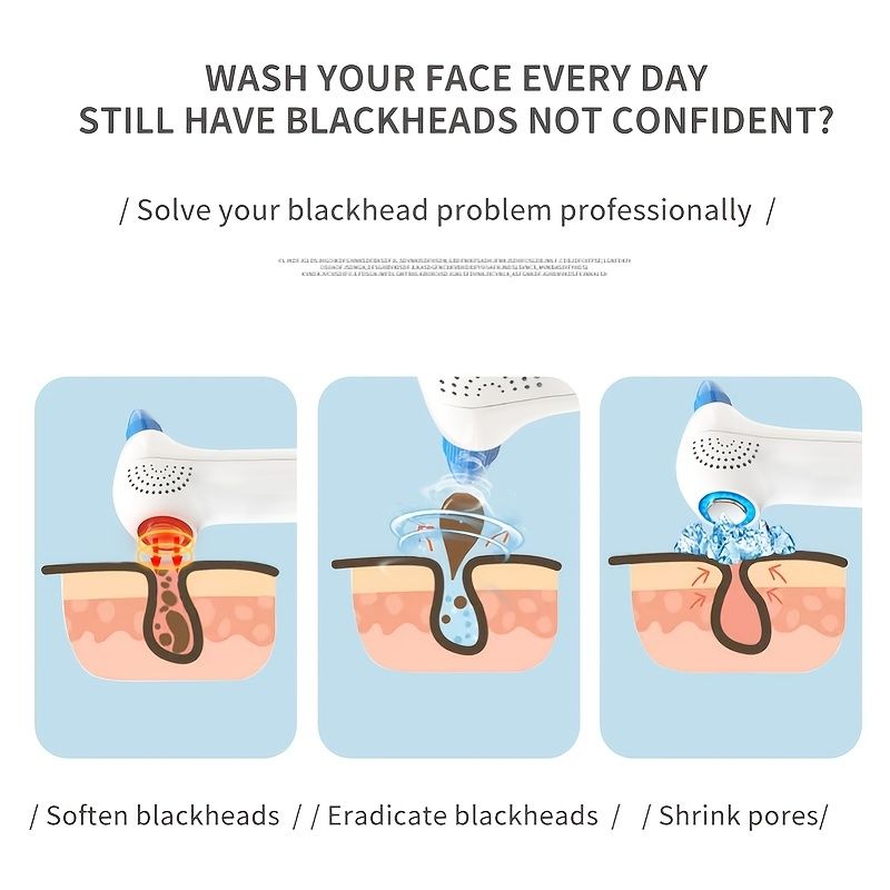 1pc Blackhead Remover Pore Vacuum Hot & Cold Compress; Blackhead Remover Pore Vacuum; Upgraded Facial Pore Cleaner-1pc Blackhead Remover Pore Vacuum Hot & Cold Compress; Blackhead Remover Pore Vacuum; Upgraded Facial Pore Cleaner