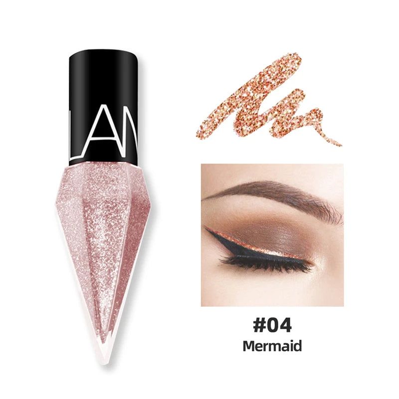 New Professional Shiny Eye Liners Cosmetics for Women Pigment Silver Rose Gold Color Liquid Glitter Eyeliner Cheap Makeup-New Professional Shiny Eye Liners Cosmetics for Women Pigment Silver Rose Gold Color Liquid Glitter Eyeliner Cheap Makeup