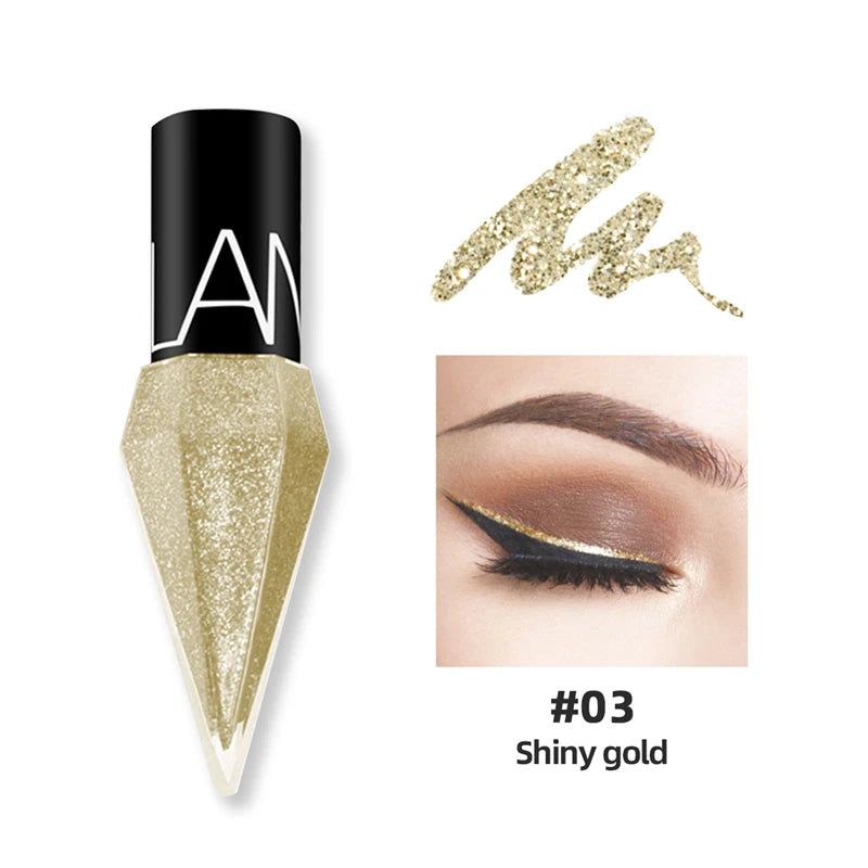 New Professional Shiny Eye Liners Cosmetics for Women Pigment Silver Rose Gold Color Liquid Glitter Eyeliner Cheap Makeup-New Professional Shiny Eye Liners Cosmetics for Women Pigment Silver Rose Gold Color Liquid Glitter Eyeliner Cheap Makeup