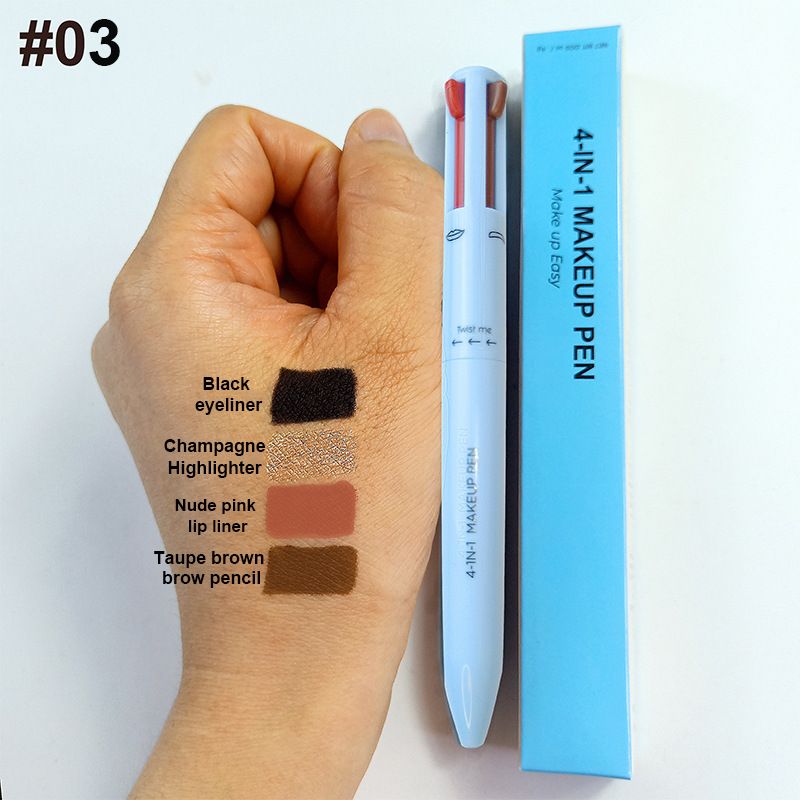 4 Color Lip Liner Highlighter Eyeliner And Eyebrow Pencil 4in1 makeup pen-4 Color Lip Liner Highlighter Eyeliner And Eyebrow Pencil 4in1 makeup pen