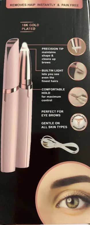 Rechargeable Eyebrow Hair Remover - Painless USB Electric Trimmer with LED Light-Rechargeable Eyebrow Hair Remover - Painless USB Electric Trimmer with LED Light