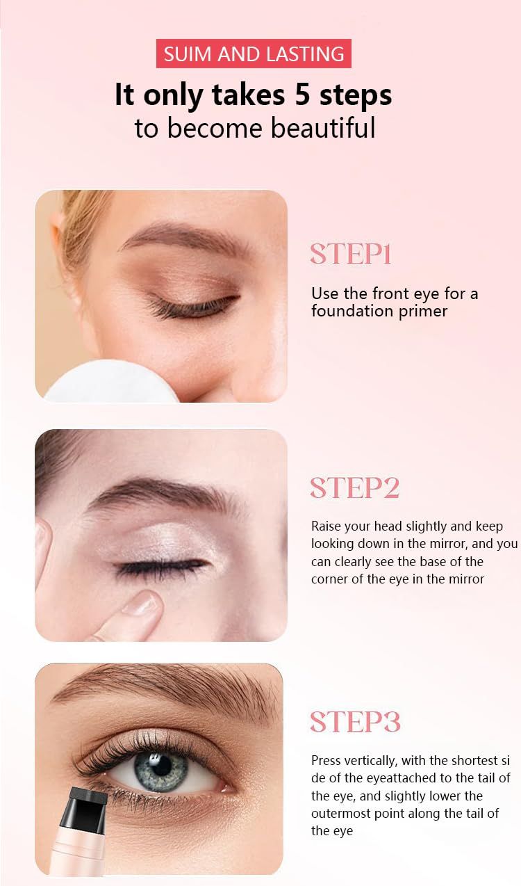 Winged Eyeliner Stamp Pen Dual Head Rotating Design, Quick-Dry, Long-Lasting, Smudge-Proof for Easy Cat Eye (1#/Black)-Winged Eyeliner Stamp Pen Dual Head Rotating Design, Quick-Dry, Long-Lasting, Smudge-Proof for Easy Cat Eye (1#/Black)