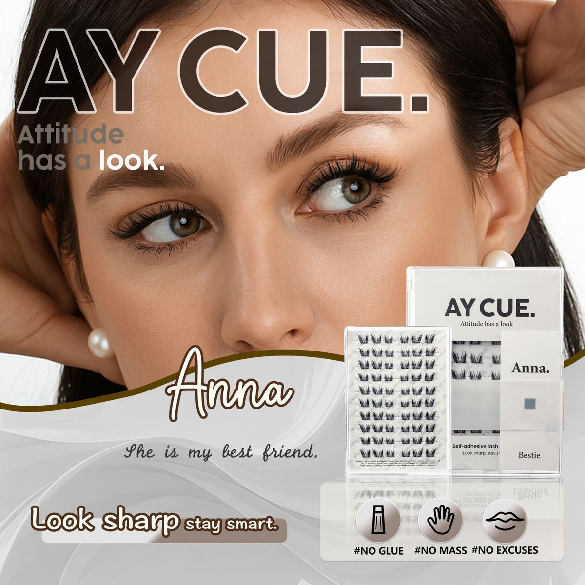 AYCUE #ANNA# Self-adhesive Lash Clusters C Curl 10-14mm 60 Clusters Glue-free Eyelashes Extensions for Natural Look Easy Application Lightweight & Reusable Cosmetic-AYCUE #ANNA# Self-adhesive Lash Clusters C Curl 10-14mm 60 Clusters Glue-free Eyelashes Extensions for Natural Look Easy Application Lightweight & Reusable Cosmetic