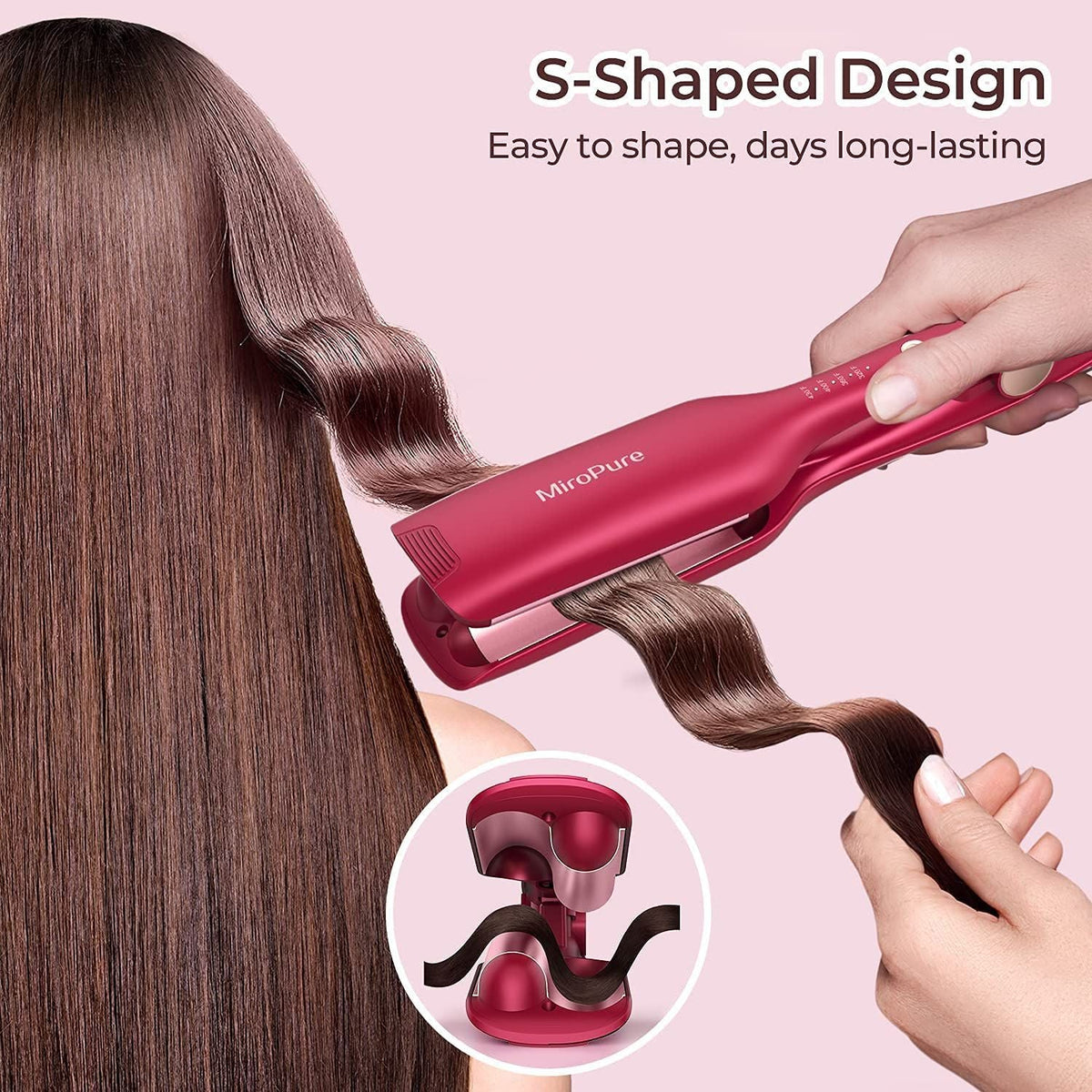 Hair Waver Iron Beach Waver Wand Hair Crimper Hair Waver Barrel Curling Iron 1 Inch PTC Heater Auto Shut-Off Adjustable Easy Shap Long Lasting Heat Dual Voltage-Hair Waver Iron Beach Waver Wand Hair Crimper Hair Waver Barrel Curling Iron 1 Inch PTC Heater Auto Shut-Off Adjustable Easy Shap Long Lasting Heat Dual Voltage
