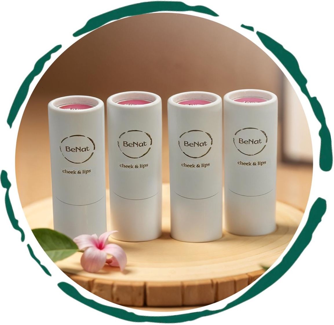 Lip & Cheek Bloom 2 in 1 Natural Lipstick & Blush - Long Lasting Hydrating Multi-Tasking Tinted Balm by BeNat-Lip & Cheek Bloom 2 in 1 Natural Lipstick & Blush - Long Lasting Hydrating Multi-Tasking Tinted Balm by BeNat