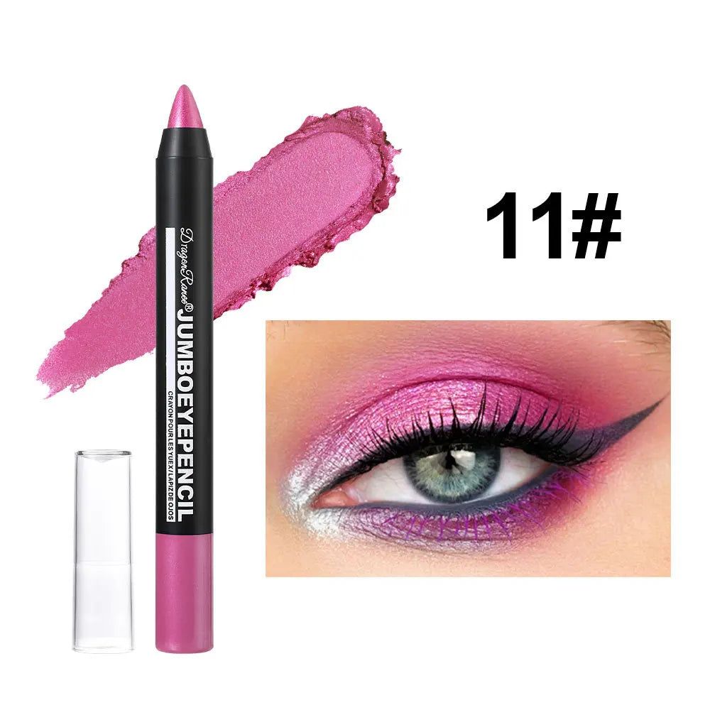 Smoky Dark Green Eyeshadow Pencil Stick Waterproof Pearlescent 12 Colors Metallic Glitter Eye Shadow Highlighter Pen Makeup Tool-Smoky Dark Green Eyeshadow Pencil Stick Waterproof Pearlescent 12 Colors Metallic Glitter Eye Shadow Highlighter Pen Makeup Tool