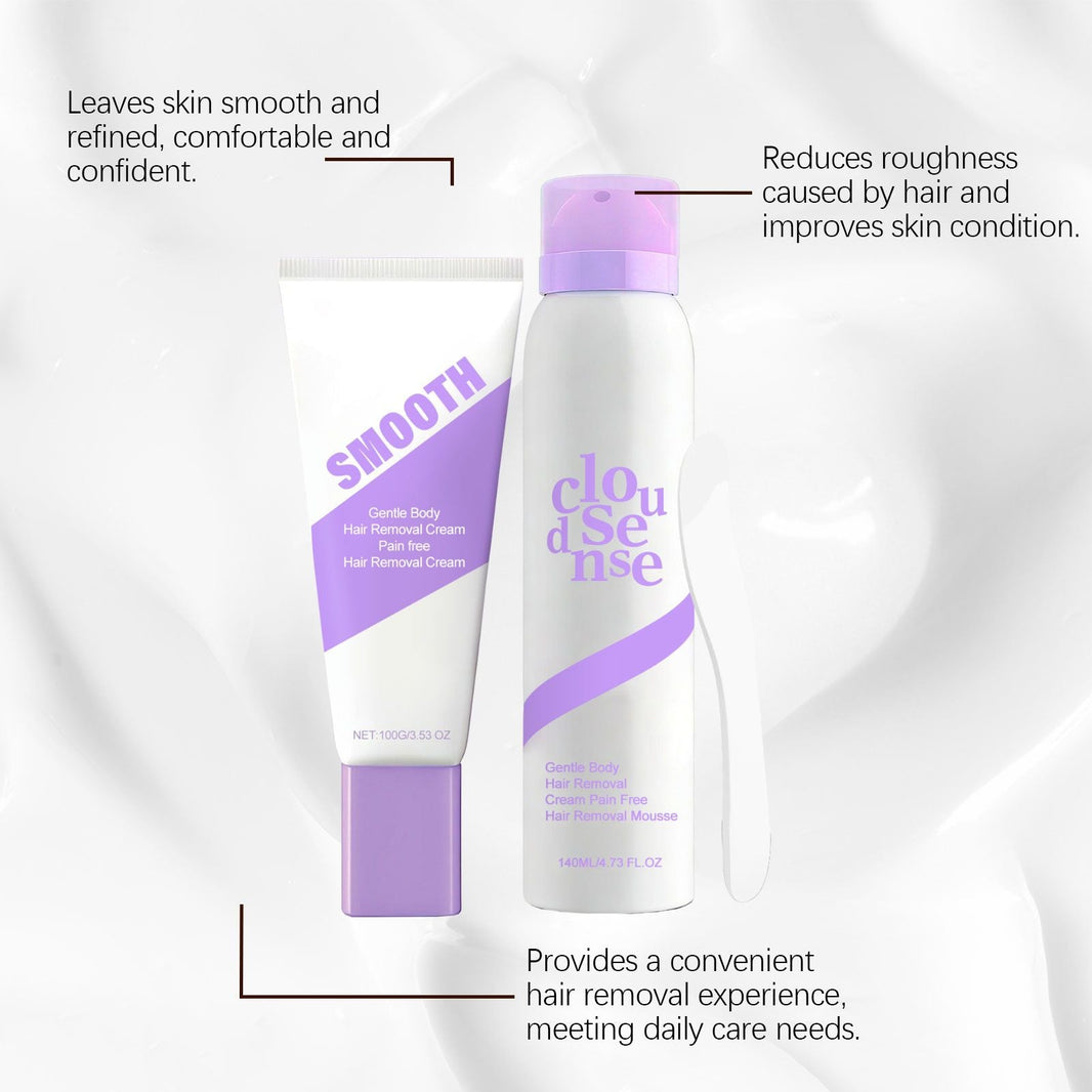 Gentle At-Home Body Hair Removal Kit, Skin Friendly Depilatory Cream & Foam Set, Painless Body Hair Remover for Arms Legs Underarms Smooth Skin Care-Gentle At-Home Body Hair Removal Kit, Skin Friendly Depilatory Cream & Foam Set, Painless Body Hair Remover for Arms Legs Underarms Smooth Skin Care