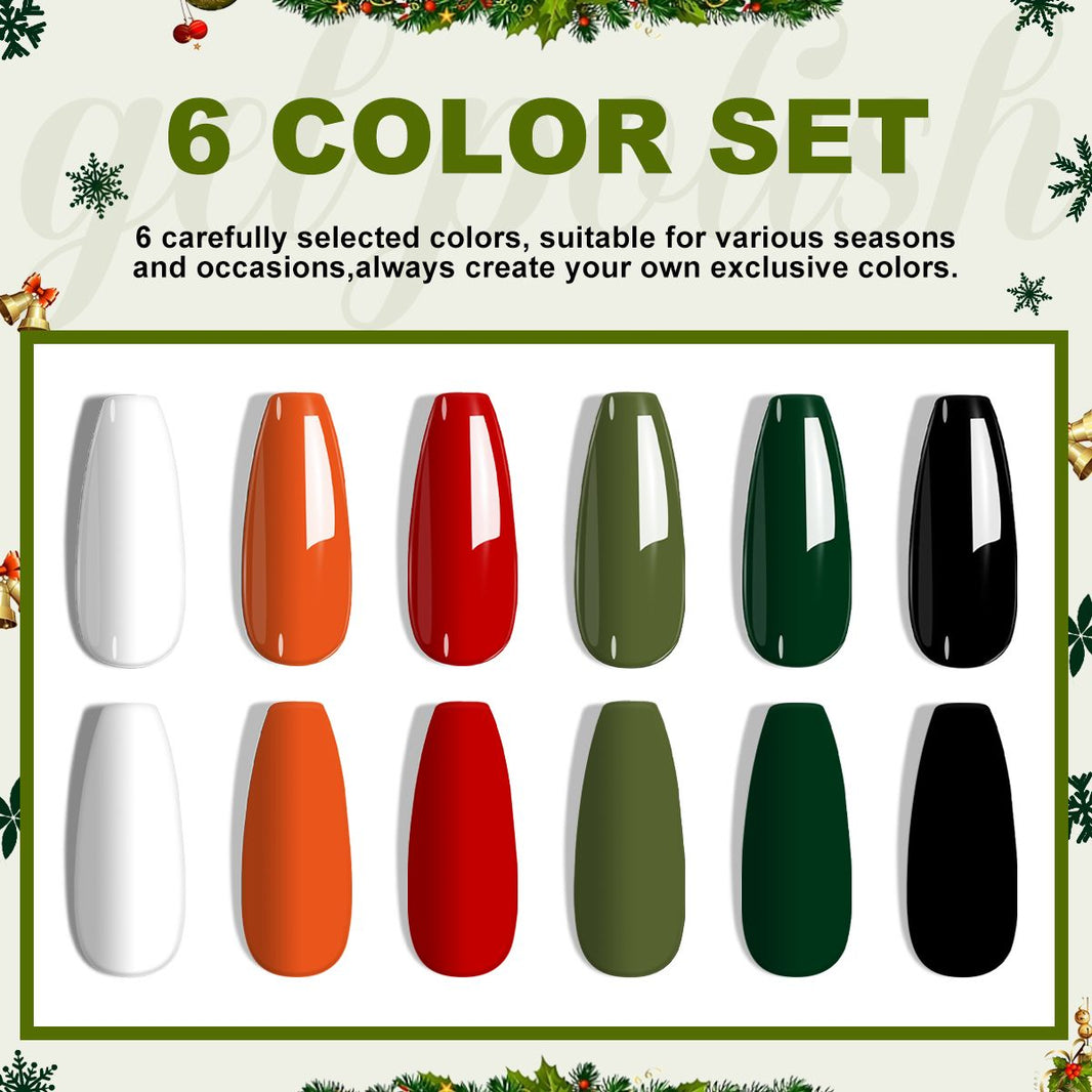 LIMEGIRL 6pcs Gel Polish Set 6 Vibrant Colors UV Gel NailPolish Red Blue Green Hema TMPTA TPO 3-free AllSeasons NailGel for Christmas Gift Women Girls-LIMEGIRL 6pcs Gel Polish Set 6 Vibrant Colors UV Gel NailPolish Red Blue Green Hema TMPTA TPO 3-free AllSeasons NailGel for Christmas Gift Women Girls