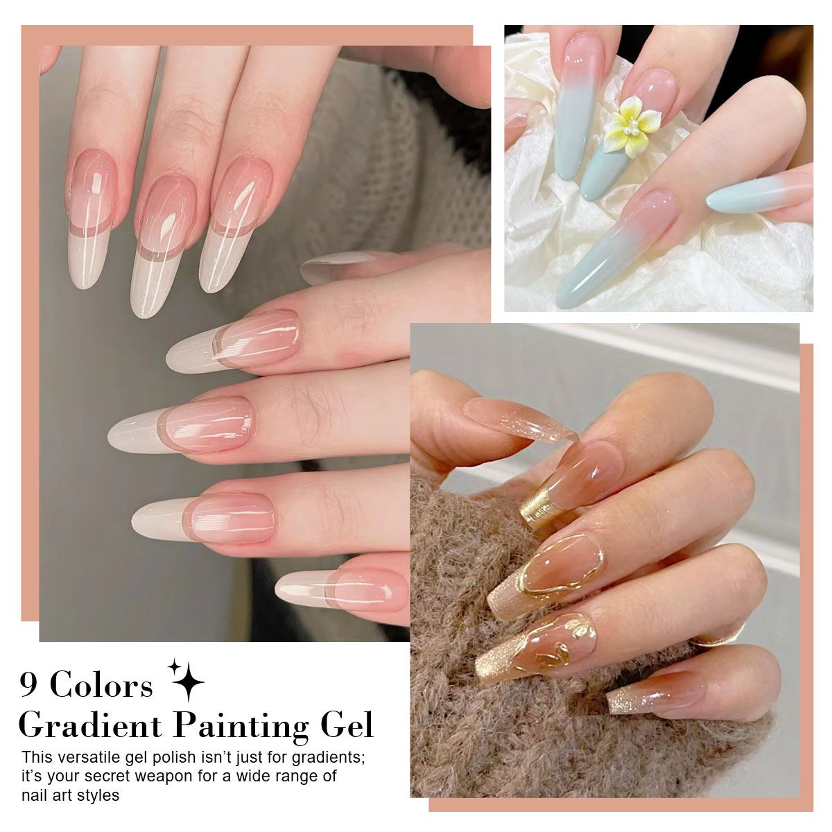 Limegirl Gradient Painting Gel, 9 Bright Colors Ombre GelNail Polish for Pigment Pat Nails Nails French ManicureSoak Off UV Set-Limegirl Gradient Painting Gel, 9 Bright Colors Ombre GelNail Polish for Pigment Pat Nails Nails French ManicureSoak Off UV Set