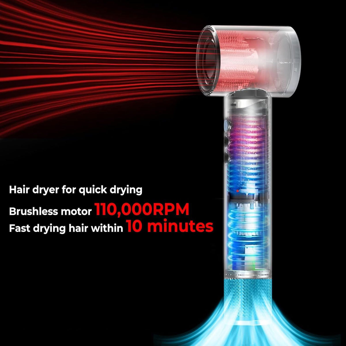 Professional Hair Dryer Brush 110000RPM High Speed Hair Dryer 5 In 1 Hair Styler Hot Air Brush Negative Ions Blow Dryer Brush Automatic Curling Iron Air Curler-Professional Hair Dryer Brush 110000RPM High Speed Hair Dryer 5 In 1 Hair Styler Hot Air Brush Negative Ions Blow Dryer Brush Automatic Curling Iron Air Curler