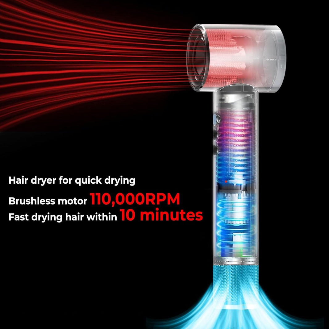Professional Hair Dryer Brush 110000RPM High Speed Hair Dryer 5 In 1 Hair Styler Hot Air Brush Negative Ions Blow Dryer Brush Automatic Curling Iron Air Curler-Professional Hair Dryer Brush 110000RPM High Speed Hair Dryer 5 In 1 Hair Styler Hot Air Brush Negative Ions Blow Dryer Brush Automatic Curling Iron Air Curler