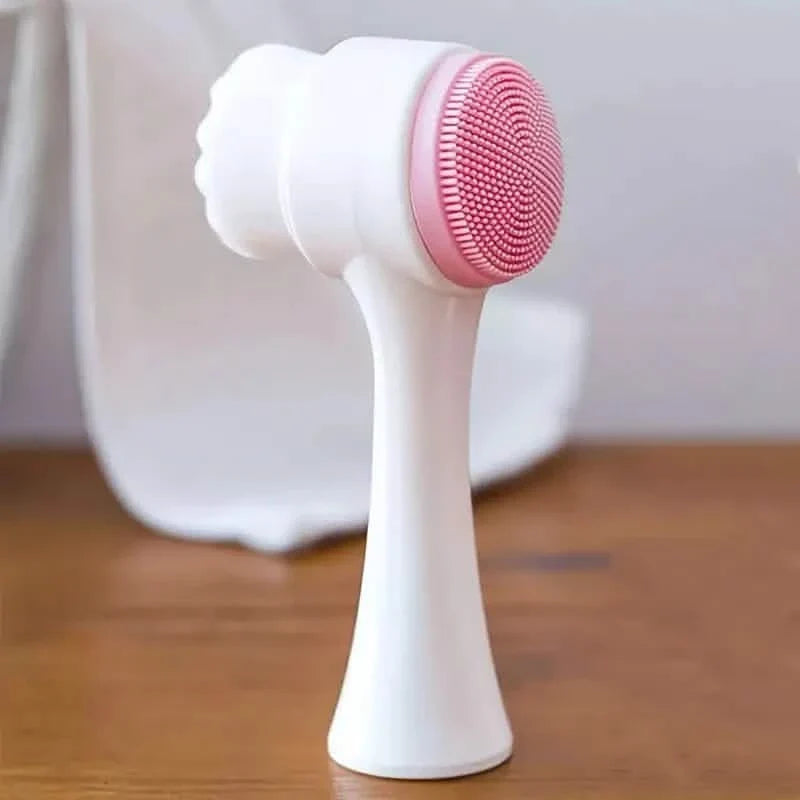 Dual-Sided Face Exfoliating & Deep Pore Cleansing Brush with Soft Bristle & Silicone Facial Scrubber-Dual-Sided Face Exfoliating & Deep Pore Cleansing Brush with Soft Bristle & Silicone Facial Scrubber