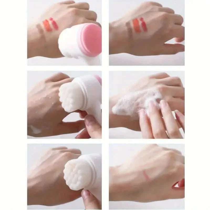 Dual-Sided Face Exfoliating & Deep Pore Cleansing Brush with Soft Bristle & Silicone Facial Scrubber-Dual-Sided Face Exfoliating & Deep Pore Cleansing Brush with Soft Bristle & Silicone Facial Scrubber