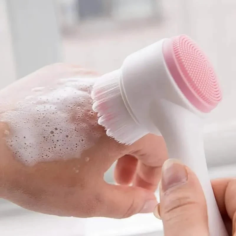Dual-Sided Face Exfoliating & Deep Pore Cleansing Brush with Soft Bristle & Silicone Facial Scrubber-Dual-Sided Face Exfoliating & Deep Pore Cleansing Brush with Soft Bristle & Silicone Facial Scrubber