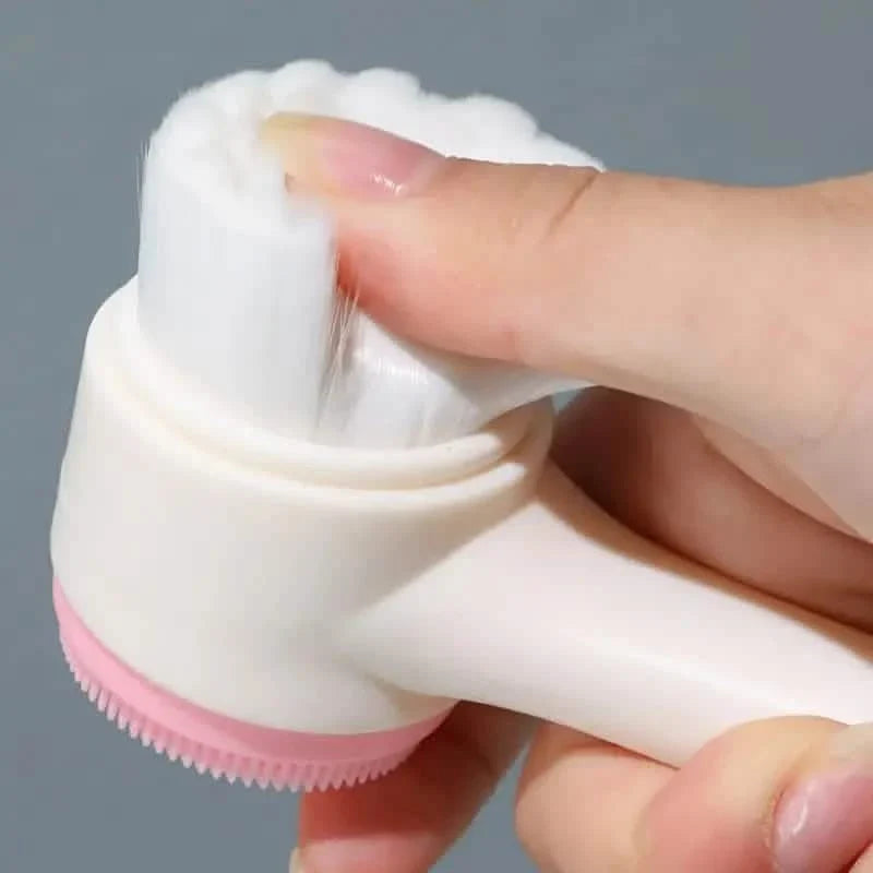 Dual-Sided Face Exfoliating & Deep Pore Cleansing Brush with Soft Bristle & Silicone Facial Scrubber-Dual-Sided Face Exfoliating & Deep Pore Cleansing Brush with Soft Bristle & Silicone Facial Scrubber