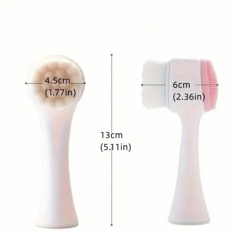 Dual-Sided Face Exfoliating & Deep Pore Cleansing Brush with Soft Bristle & Silicone Facial Scrubber-Dual-Sided Face Exfoliating & Deep Pore Cleansing Brush with Soft Bristle & Silicone Facial Scrubber