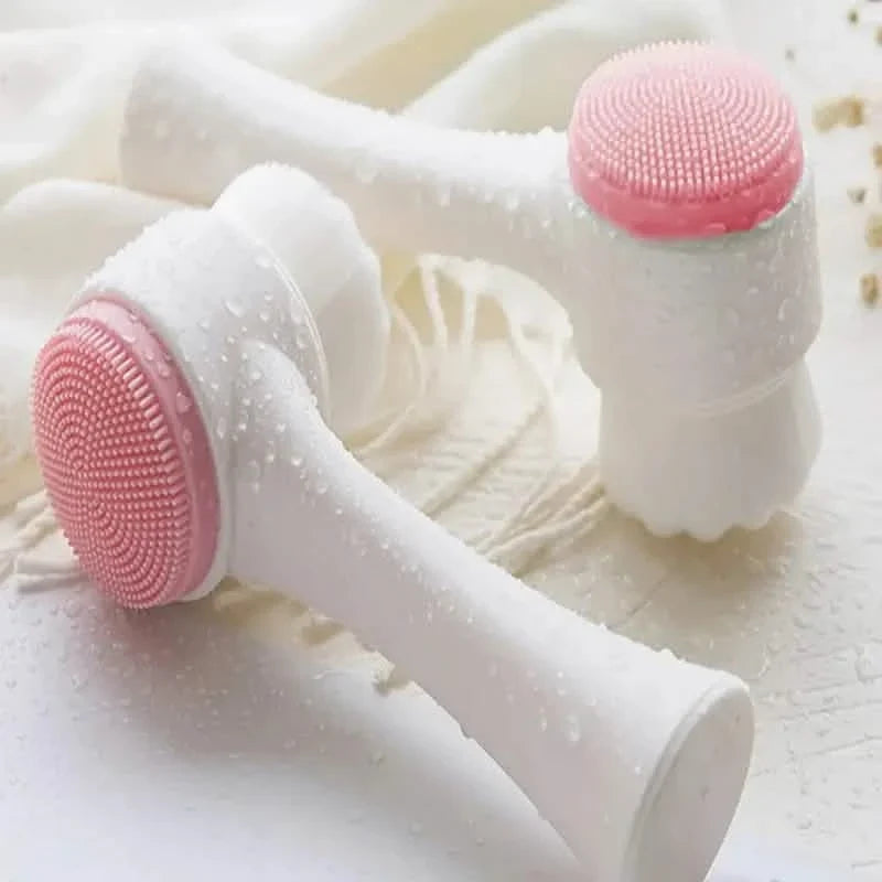 Dual-Sided Face Exfoliating & Deep Pore Cleansing Brush with Soft Bristle & Silicone Facial Scrubber-Dual-Sided Face Exfoliating & Deep Pore Cleansing Brush with Soft Bristle & Silicone Facial Scrubber