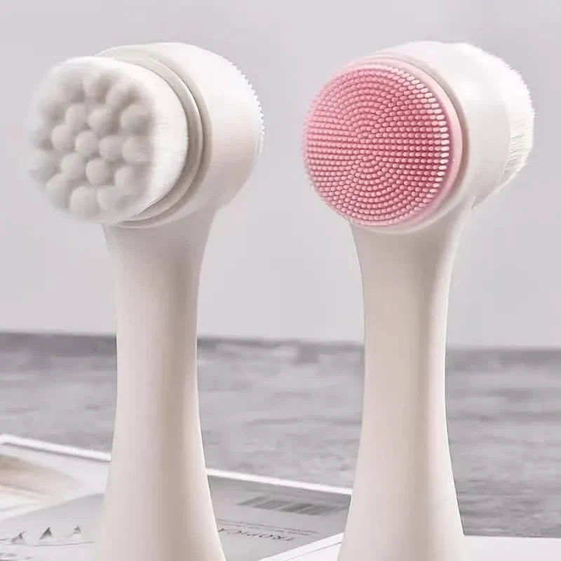 Dual-Sided Face Exfoliating & Deep Pore Cleansing Brush with Soft Bristle & Silicone Facial Scrubber-Dual-Sided Face Exfoliating & Deep Pore Cleansing Brush with Soft Bristle & Silicone Facial Scrubber