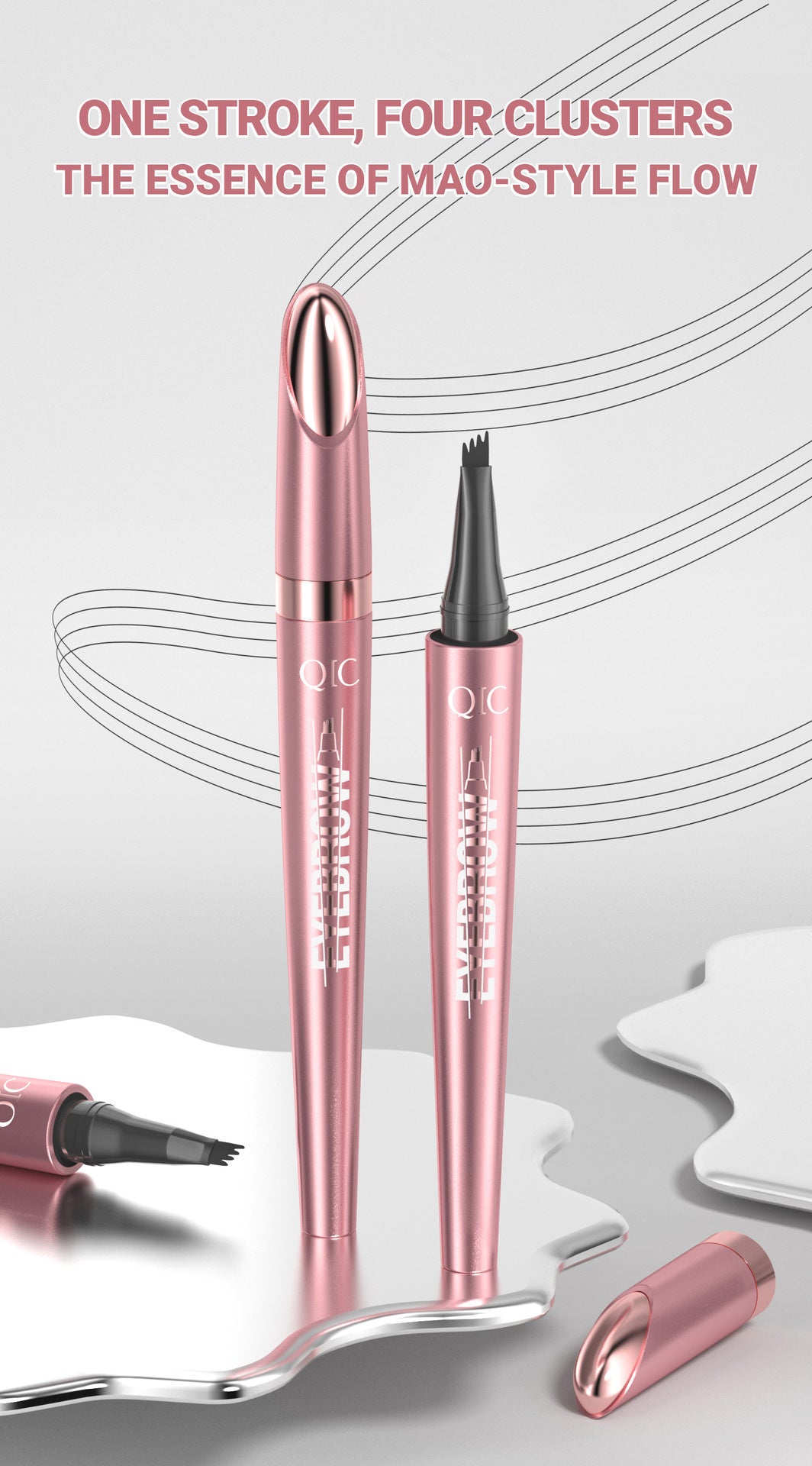 Waterproof And Smooth Not Smudge Four-fork Liquid Eyebrow Pencil-cc54f16e9756e78a0484df2eb0611a04