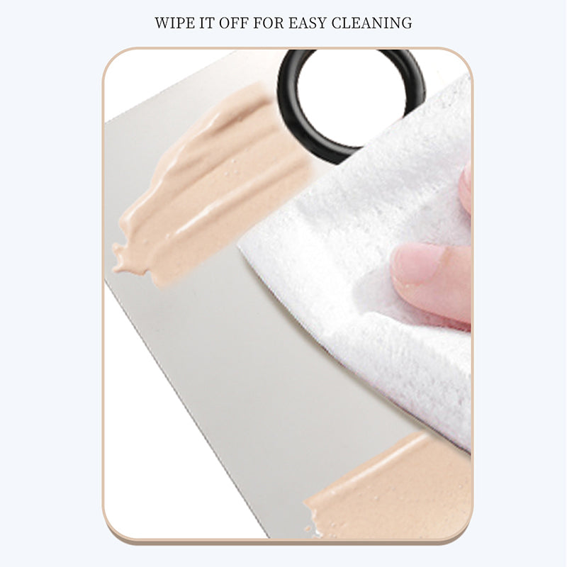 Stainless Steel Cosmetic Makeup Palette, Professional Cosmetic Mixing Makeup Palette Spatula Makeup Artist Tool, Beauty Salon Color Cream Mixing Palette With A Spatula Makeup Nail Art Palette-c13e581f0fc94d56a5eaaede7d22f618